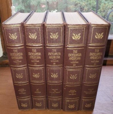 The Encyclopedia Americana Annual 1954  Lot of 5 Volumes 17-21 Vintage Books-image