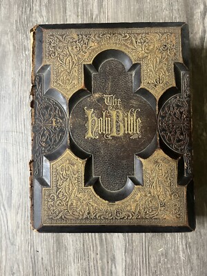 1873 - Holy Bible, HOLMAN, Antique Bible , Leather Cover (RARE)-image