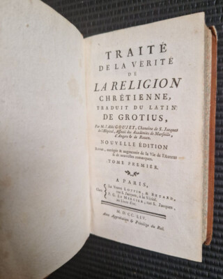 GROTIUS : Traité de la Vérité de la Religion Chrétienne (2 vol.)-image