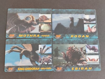 Godzilla History Card Wafer MORINAGA 29 30 31 32 MOTHRA RODAN KING GHIDORAH eb39-image