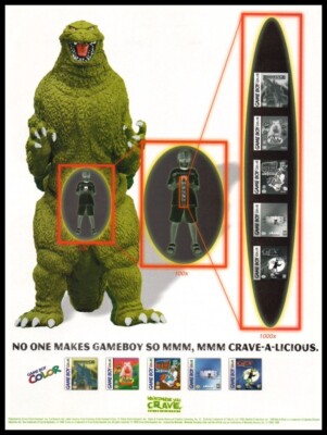 Godzilla-Crave Games 1999 Nintendo-print ad/mini-poster-Game room,man cave decor-image