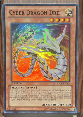 Yugioh! Cyber Dragon Drei - SDCR-EN002 - Super Rare - Unlimited Edition Near Min-image