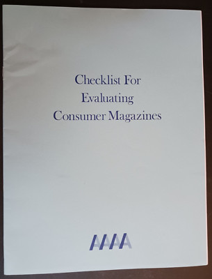 Checklist for Evaluating Consumer Magazines 1980 vintage-image