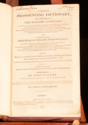1827 Critical Pronouncing Dictionary The English Language John Walker Reference-image