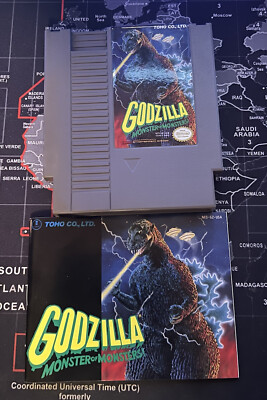 VTG Godzilla Nintendo NES Cart & Manual Tested Manual System Console Game EUC!-image