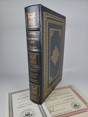#103/1050 Lesley Stahl SIGNED ~ REPORTING LIVE ~ 60 Minutes Easton Press 1st Ed-image