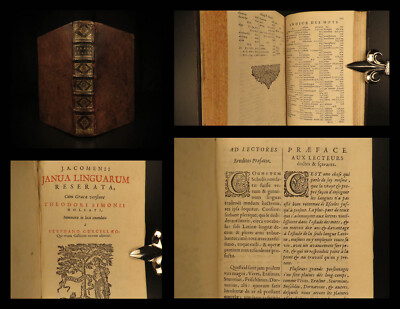 1665 Janua Linguarum Czech John Comenius Linguistics ELZEVIER Greek Latin French-image