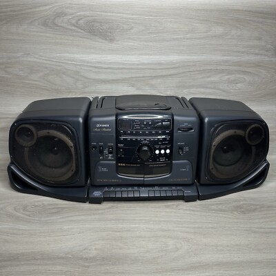 Fisher PH-D340 Boombox with CD/AM-FM Double Cassette Deck Untested **READ**-image
