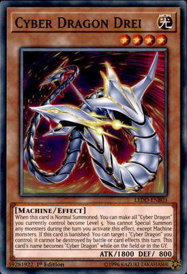 1st Ed Cyber Dragon Drei LEDD-ENB03 Yugioh-image