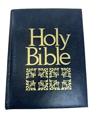 VINTAGE 1970 Holman : The Holy Bible Old & New Testament KJV Family Large Gold-image