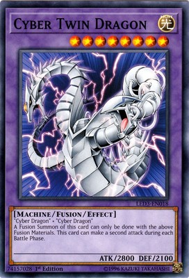 1x (NM) Cyber Twin Dragon - LED3-EN018 - Common - 1st Edition  YuGiOh-image