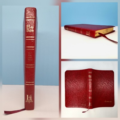 NKJV Ultrathin Reference Bible Genuine Leather Burgundy New King James Holman-image