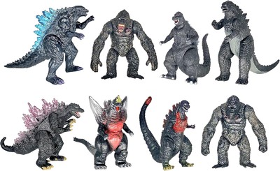 TwCare Set of 8 King Kong vs Godzilla Toys Movable Joint Action 8 -image