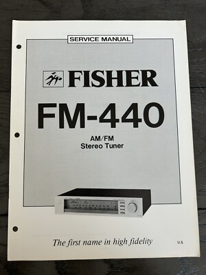 Fisher FM-440 AM/FM Stereo Tuner Service Manual Vintage OEM Diagrams Repair-image