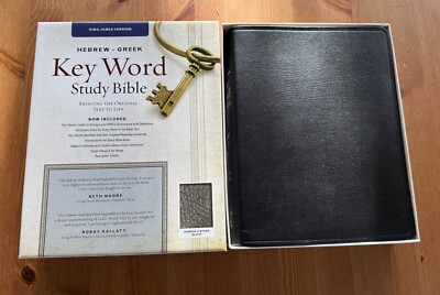 Hebrew-Greek Key Word Study Bible KJV Black Leather New In Box AMG Publishers-image
