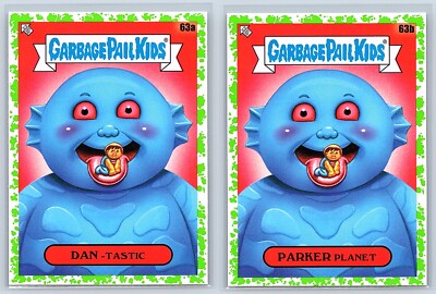 Fantastic Planet Draag Om Garbage Pail Kids GPK Movie Spoof GREEN SP 2-Card Set-image