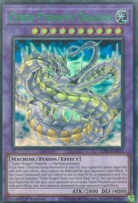 Yugioh-Cyber Eternity Dragon-Green Rare-1st Edition-LDS2 EN033 (LP)-image