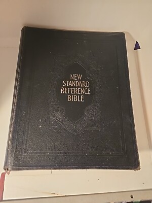 Vintage 1936 Blue Ribbon New Standard Reference Bible-Hertel Giant Coffee Table-image