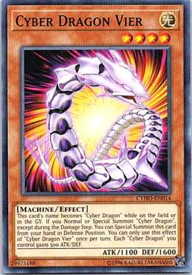 Cyber Dragon Vier CYHO-EN014 Yu-Gi-Oh! Light Play Unlimited -image