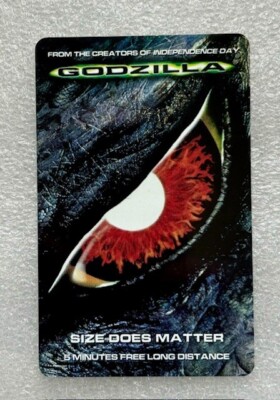 Godzilla Phone Card from 1998 Movie with Matthew Brodrick Vintage B-image