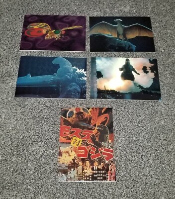 5x GODZILLA Chromium Trading Cards 1996 JPP/Amada MOTHRA RODAN etc FREE SHIPPING-image