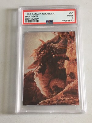 1996 Amada Godzilla Chromium #50 Baragon PSA 9 MINT VERY RARE-image