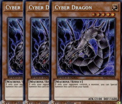 YuGiOh Cyber Dragon x3 SGX3-EN128 1st Ed Secret Rare PLAYSET Mint N/M-image
