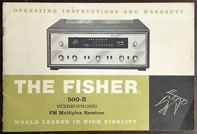 VTG 1964 FISHER 500 B STEREOPHONIC FM RECEIVER OPERATING INSTRUCTION MANUAL-image