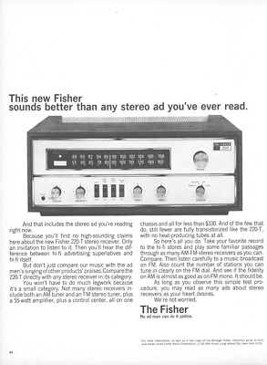 1966 Fisher Stereo Vintage Print Ad Sounds Better Than Any Stereo-image
