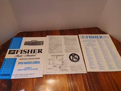 Fisher PH-W803BA Boombox, Operating Manual/Instructions -image