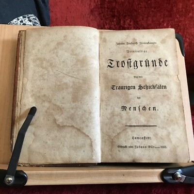 1825 Weitenkampf's Vernünftigte Trostgründe - Scarce Lancaster, PA Imprint -image