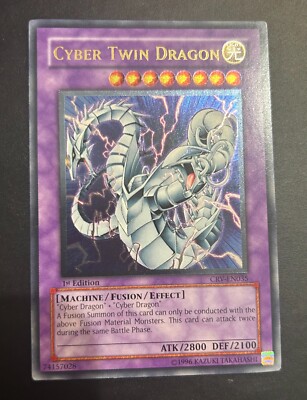 YuGiOh! Cyber Twin Dragon - Ultimate Rare, NM, 1st Edition, CRV-EN035-image
