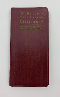 Webster's Vest Pocket Dictionary Self Pronouncing-Latest and Most Complete-image