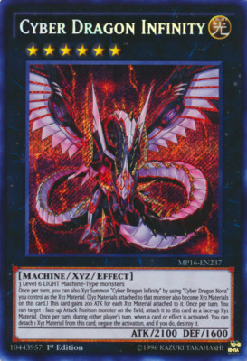 Yugioh MP16-EN237 Cyber Dragon Infinity NM 1st ED Secret HARD TO FIND + BONUS!!!-image