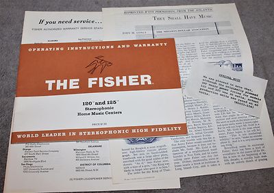 THE FISHER 120 AND 125 STEREOPHONIC HOME MUSIC CENTER OPERATING INSTRUCTIONS-image
