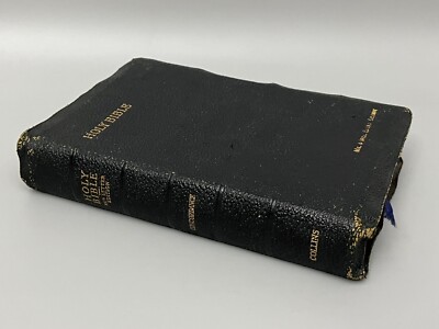 Holy Bible Collins Red Letter Clear Type 1957  Genuine Leather KJV Concordance-image