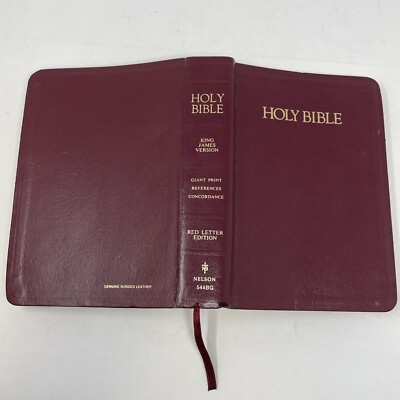 KJV Giant Print Reference Bible THUMB INDEX Genuine Bonded Leather Nelson 544BG-image