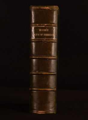 1826 2 vols in 1 Life of Richard Sheridan Thomas Moore Folding Plate-image