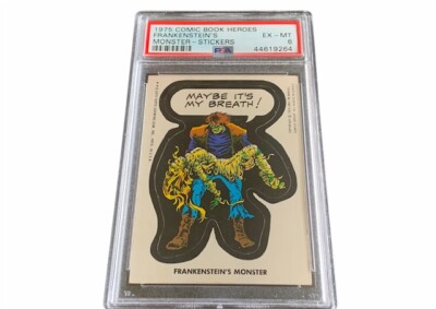Frankenstein Monster Sticker 1975 Comic Book Heroes Breath Mummy Universal PSA 6-image
