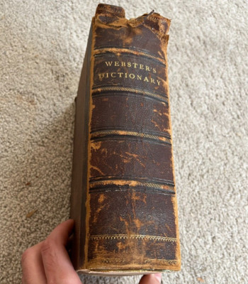 1847 REVISED Edition of Webster's Illustrated Dictionary ~ LEATHER BOUND-image