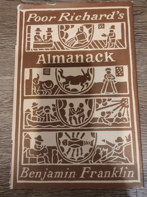 Benjamin Franklin Poor Richard's Almanack Leather 1898 Edition Antique Vintage-image