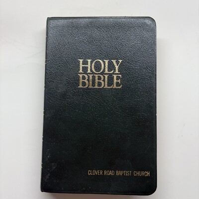 KJV Holy Bible Reference Gold Edition Green Bonded Leather Cover 1994-image