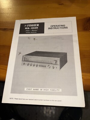 Vintage Fisher Service Manual Stereo Receiver Model RS-1035-image