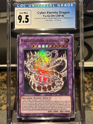 CGC 10 (9.5) Yu-Gi-Oh! Cyber Eternity Dragon LED3-EN012 Ultra Rare 1st Edition-image