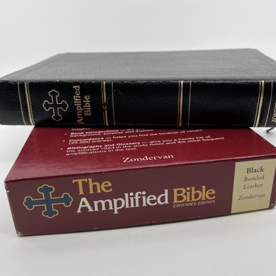 The Amplified Bible Expanded Edition Zondervan Black Bonded Leather AMPC Marks-image
