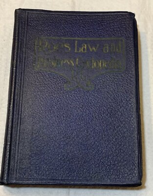 Roe’s Law and Business Cyclopedia RL by E.T. ROE 1927 Antique Book-image