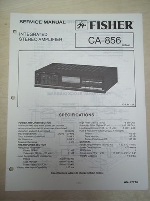 Fisher Service/Repair Manual~CA-856 Amplifier/Amp-image