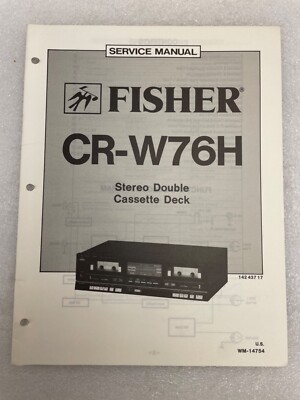 Vintage Original Fisher CRW76H Stereo Double Cassette Deck Service Manual Repair-image