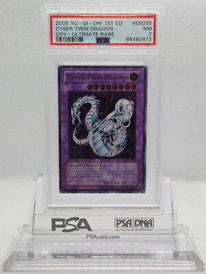 YUGIOH CRV-EN035 CYBER TWIN DRAGON ULTIMATE RARE HOLO PSA 7 NM #68460973-image