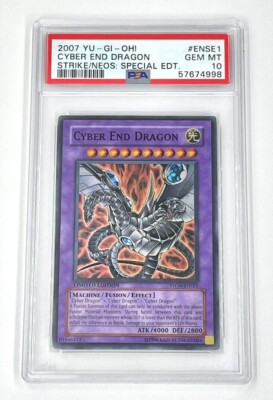 YuGiOh Cyber End Dragon STON-ENSE1 Limited Edition Strike of Neos PSA 10-image